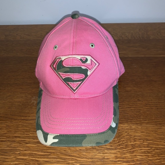 Dc Comics Super Girl Logo Pink Camo Hat 